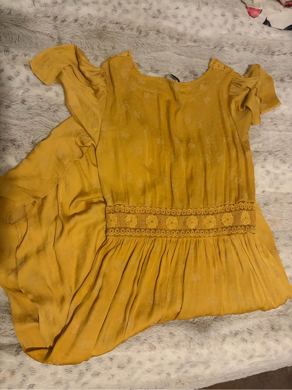 Beyond the Rack Mustard Yellow Midi Dress - Picture 3 of 7